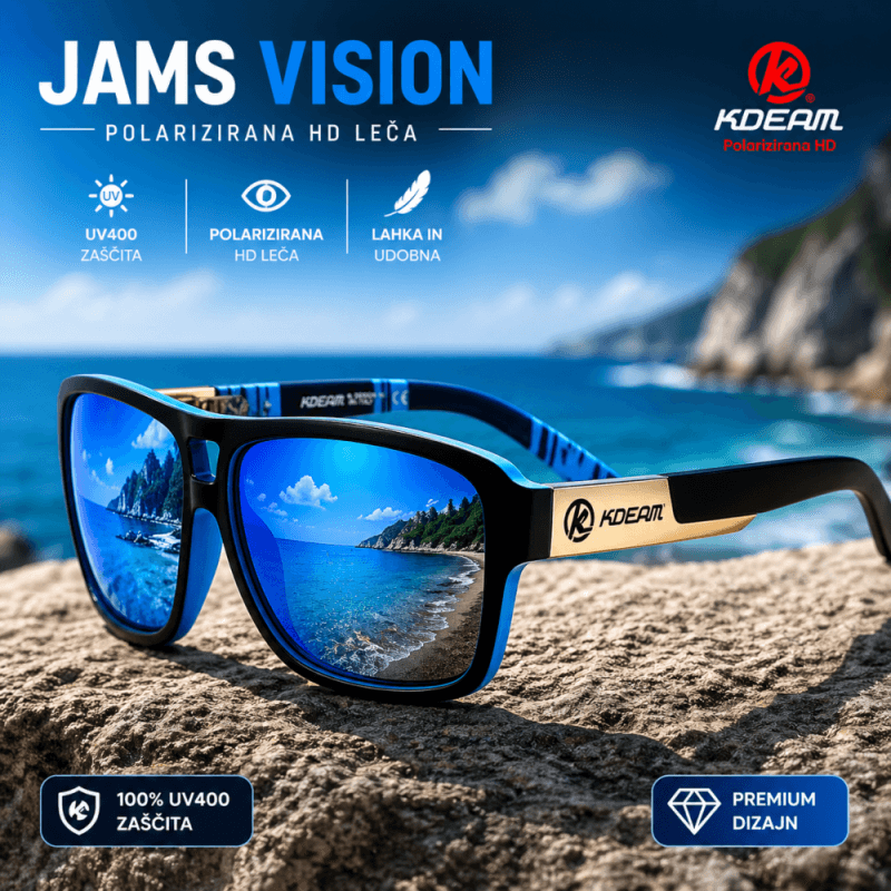 JAMS Vision sončna očala modra polarizirana UV400 – športna očala z zaščito pred soncem