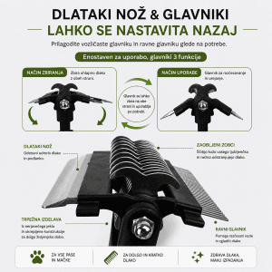 Dodatni nož in glavnik za 3in1 krtačo za nego psov in mačk