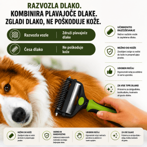 3IN1 Tangler, dvostranska krtača za odstranjevanje odpadle dlake in poddlake