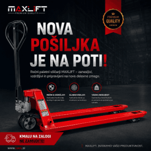 Ročni paletni viličarji MAXLIFT pripravljeni za skladišče in transport palet