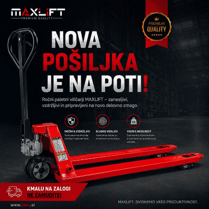 Ročni paletni viličarji MAXLIFT pripravljeni za skladišče in transport palet