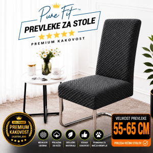 Antracitna prevleka Pure Fit™ Raztegljiva prevleka za jedilni stol, ki se popolnoma prilega in osveži videz prostora. Primerna za vsakodnevno uporabo in zaščito stola.