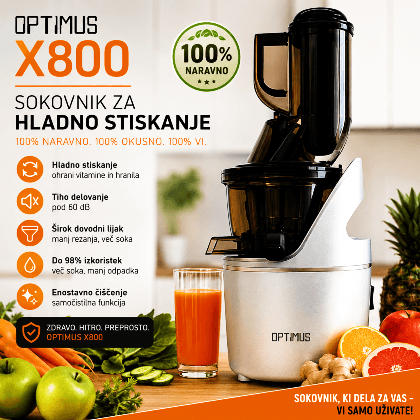Optimus X800 sokovnik za hladno stiskanje sadja in zelenjave