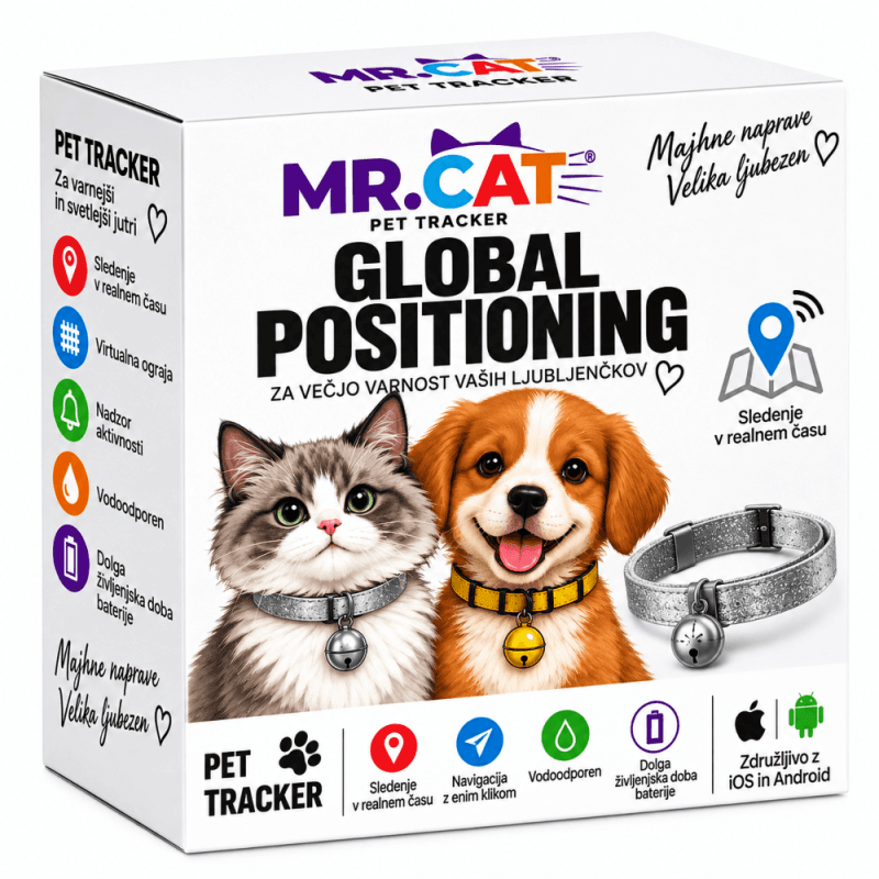 MR.CAT GPS sledilnik za mačke in pse MR.CAT pametni GPS sledilnik za mačke in pse z ovratnico