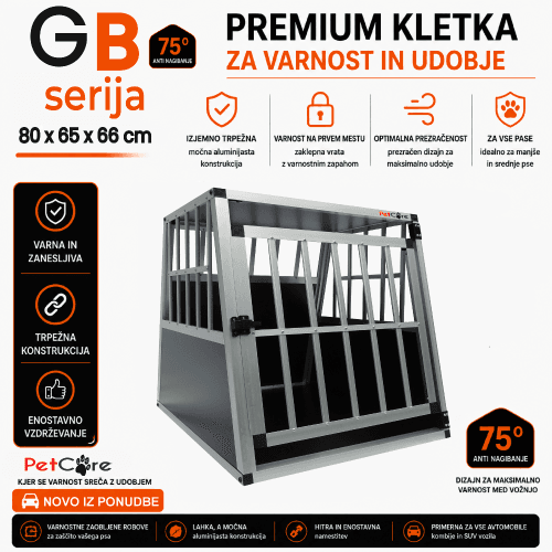 Pet Care aluminijasta transportna kletka za psa Aluminijasta transportna kletka za pse Pet Care – robusten in varen model G