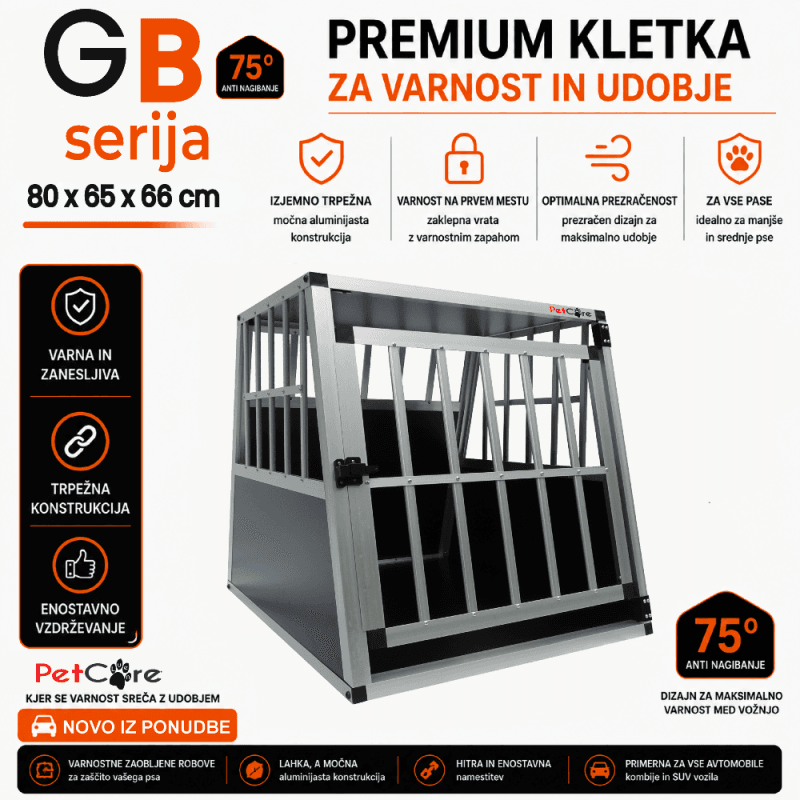 Aluminijasta transportna kletka za pse Pet Care – robusten in varen model G