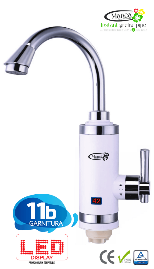 grelna pipa Manca 11b z LED prikazom temperature