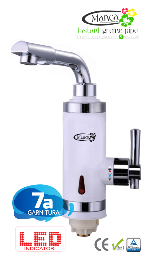 grelna pipa Manca 7a z LED prikazom temperature