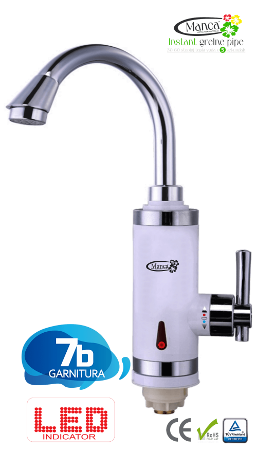 grelna pipa Manca 7b z LED prikazom temperature