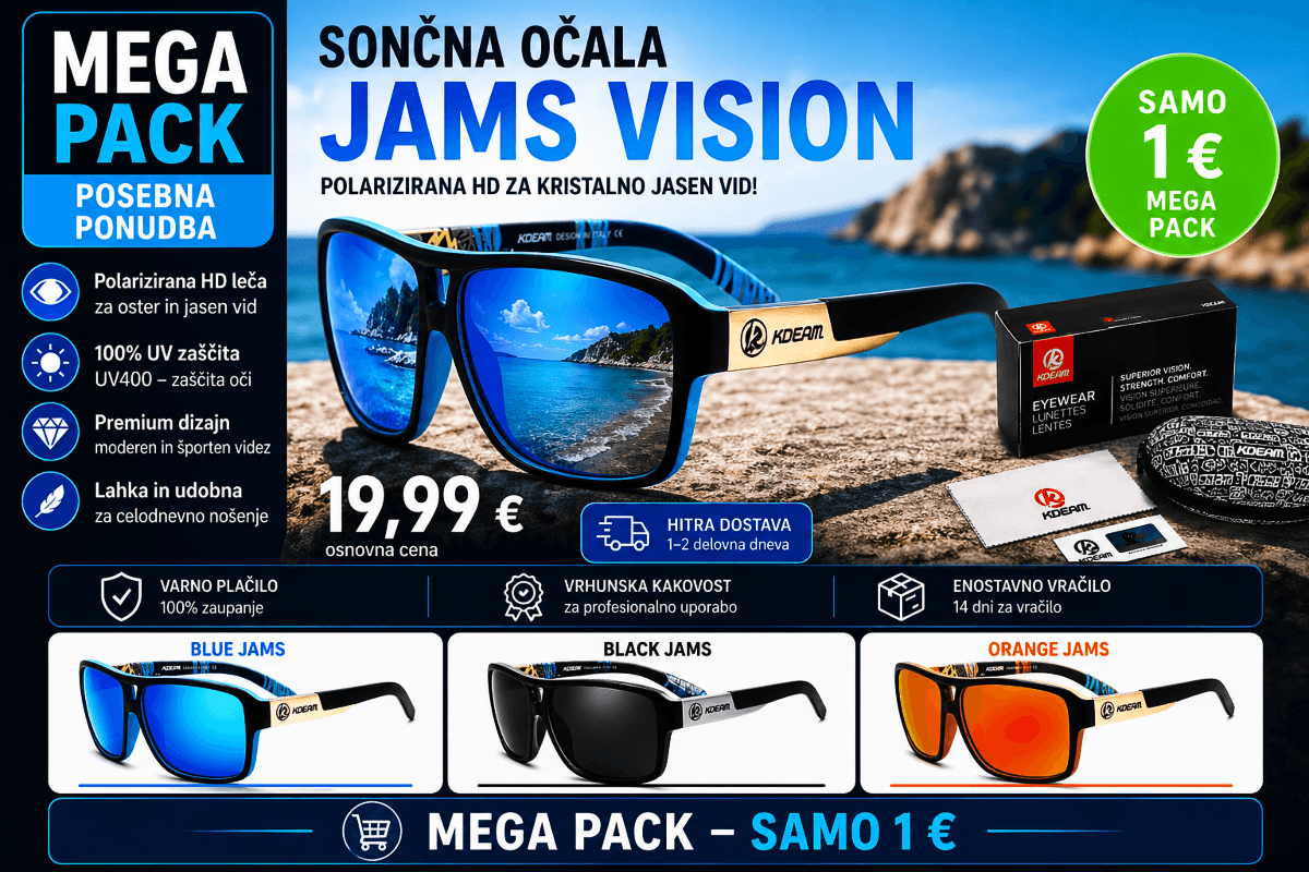 JAMS Vision sončna očala modra polarizirana UV400 – športna očala z zaščito pred soncem